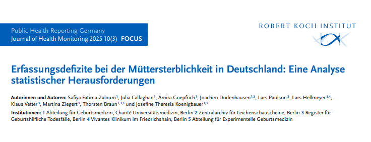 Aktuelle Publikation - Erfassungs­defizite bei der Mütter­sterblichkeit in Deutschland: Eine Analyse statistischer Heraus­forderungen